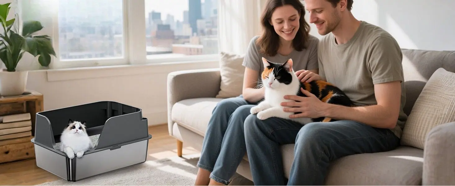 Ellenpent Stainless Steel Litter Box